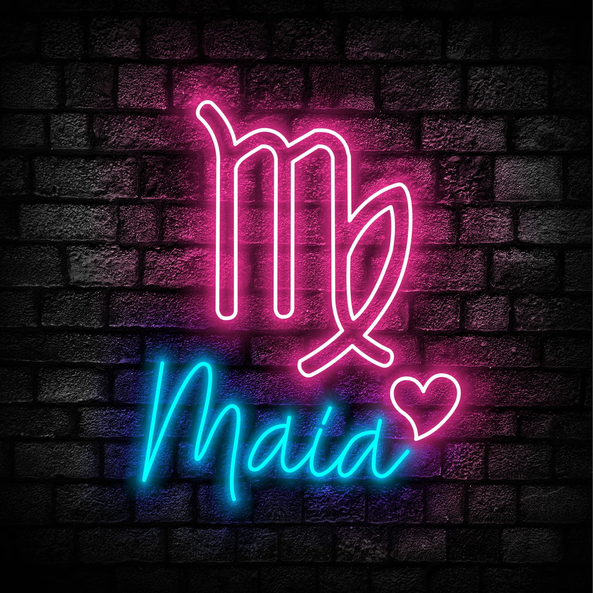 Virgo Zodiac Led Neon Sign - Personalized Name Virgo Neon - Custom