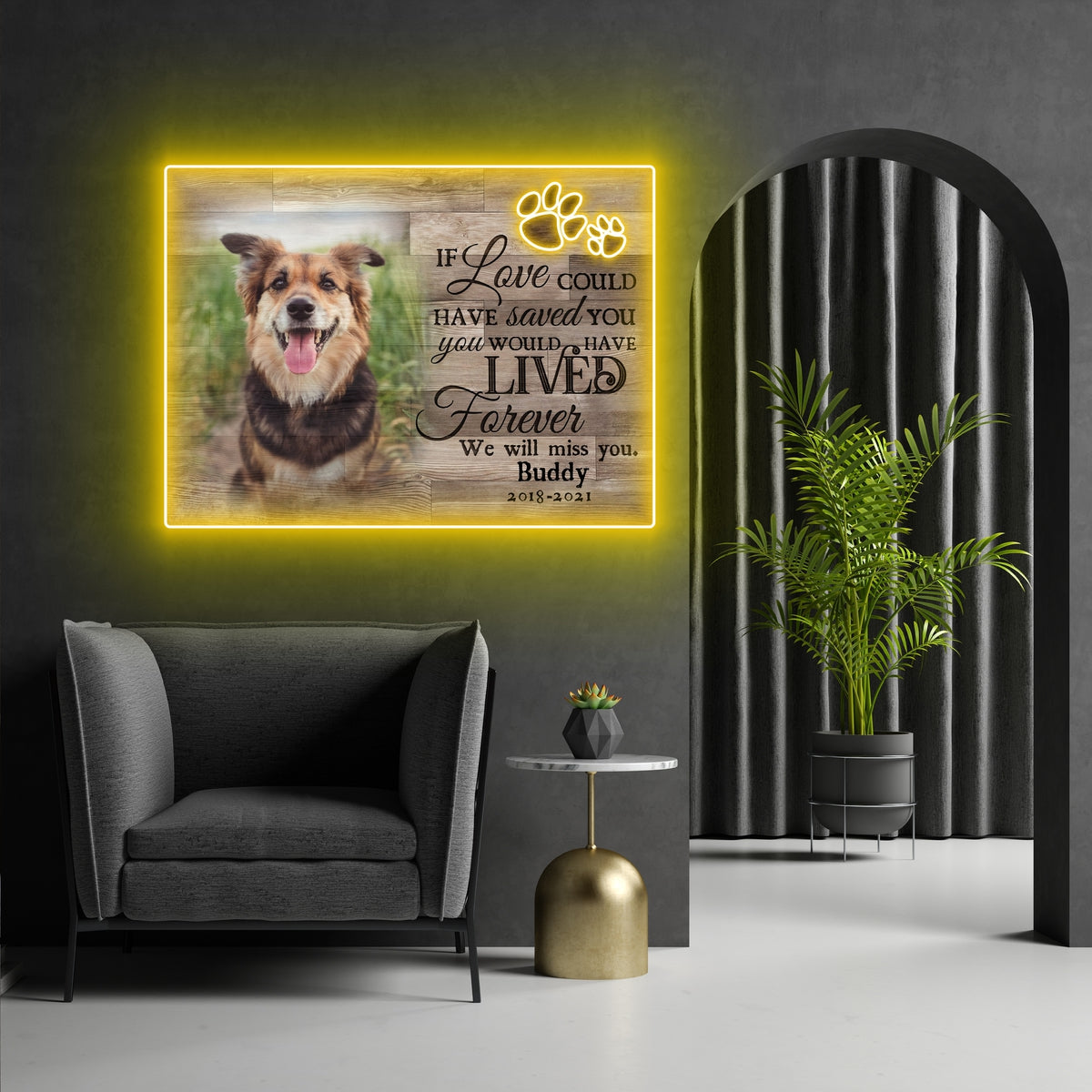 Personalized Dog Memorial Passing If Love Could Have Saved You Led Neon Signs Acrylic Artwork