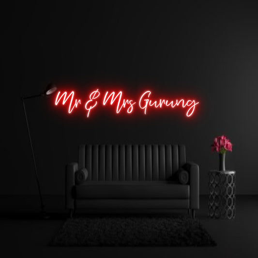 CREATE YOUR OWN WEDDING NEON SIGN Mr & Mrs Guru...