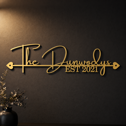 Custom Metal Family Name Sign