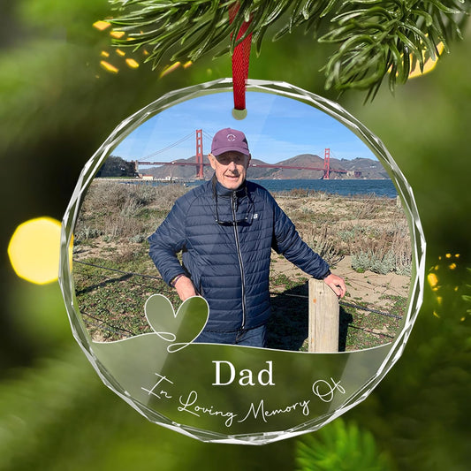 Personalized Memorial Ornaments Glass Ornament, Crystal Ornament Photo