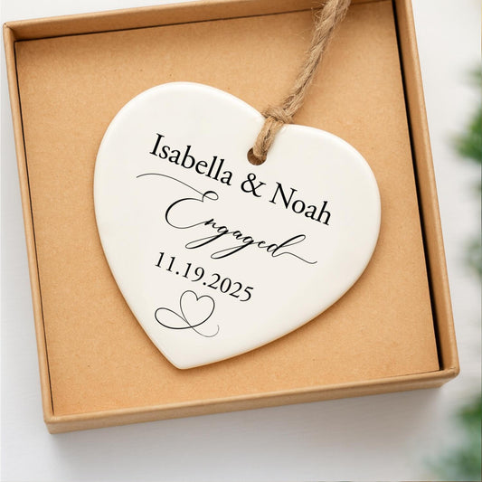 Engaged Ornament, Personalized Wedding ornament