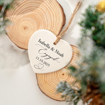 Engaged Ornament, Personalized Wedding ornament