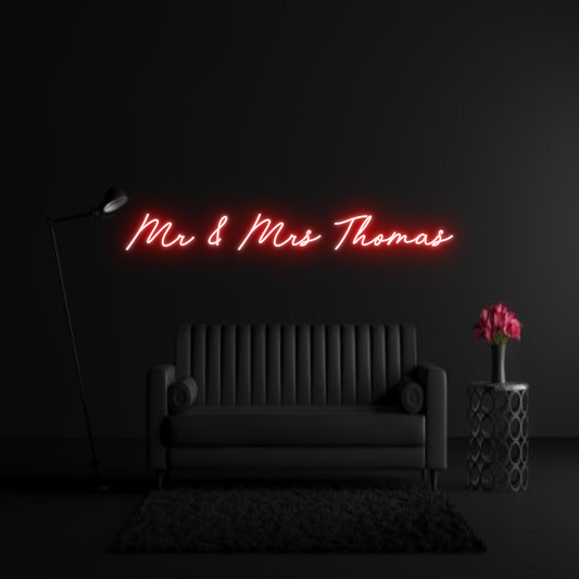 CREATE YOUR OWN WEDDING NEON SIGN Mr & Mrs Thomas