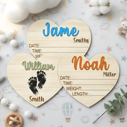 Personalized Baby Announcement Sign | Wooden Name Sign
