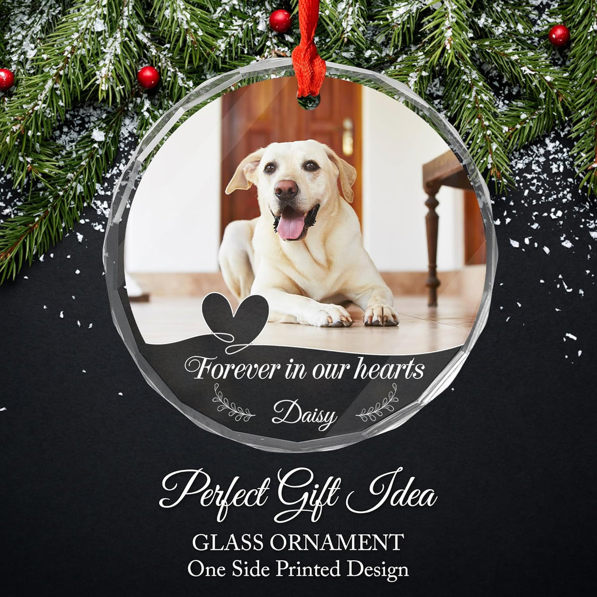 Personalized Dog/Cat Photo Ornaments, Dog, Cat Custom Crystal Ornaments