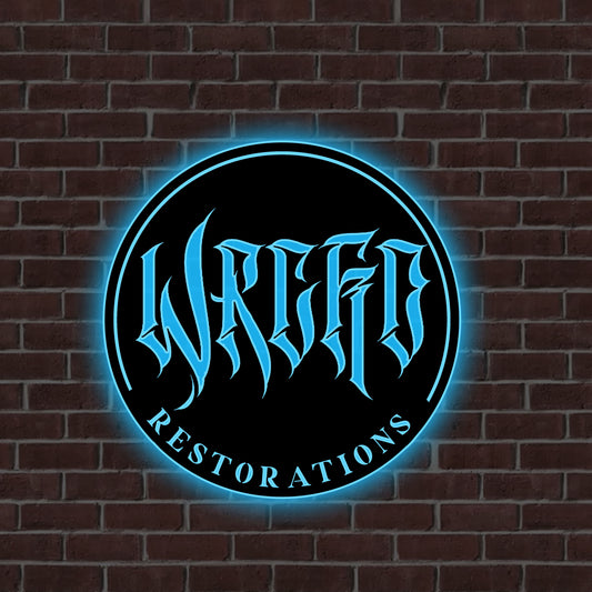 Metal sign with led - 24in led #1217