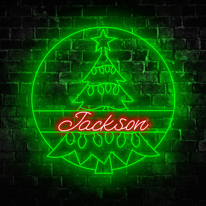 Custom Christmas Neon Sign, Christmas Scene Neon Sign LED, Personalized Merry Name Sign Xmas Home Decor Christmas Gift