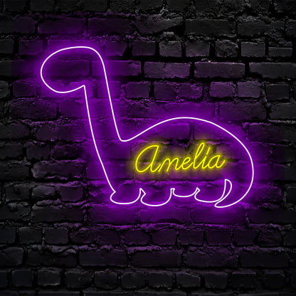 Custom Cute Baby Dinosaur Neon Sign Wall Art LED Light Personalized Dino lover Name Neon Sign Home Decor Kid Decoration Birthday Christmas