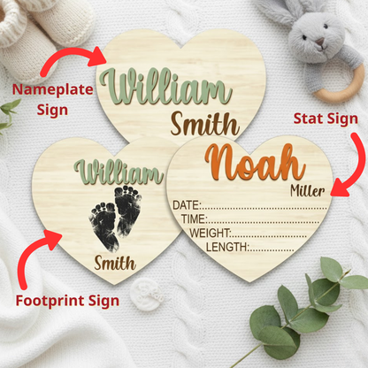 Personalized Baby Announcement Sign | Wooden Name Sign