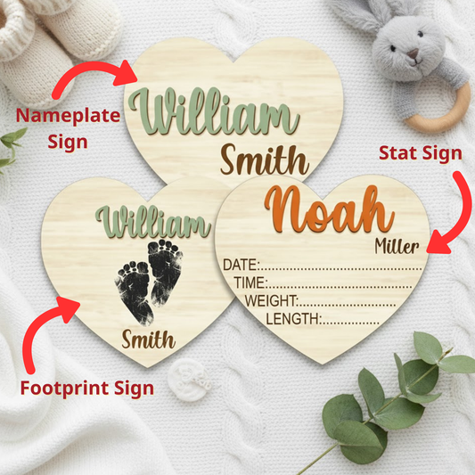 Personalized Baby Announcement Sign | Wooden Name Sign