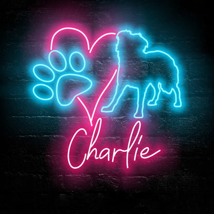 Border Collie Dog Neon Sign - Personalized Name Dog Neon - Custom Neon Sign