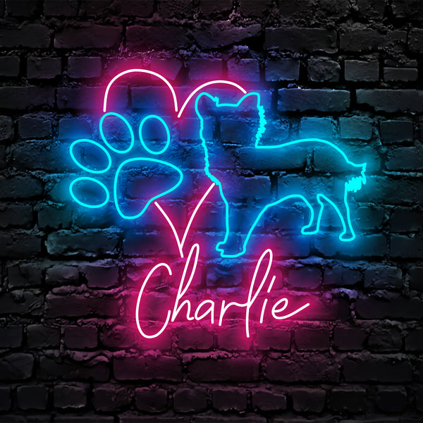 Chihuahua Dog Neon Sign Personalized Name Dog Neon Custom Pet Neon