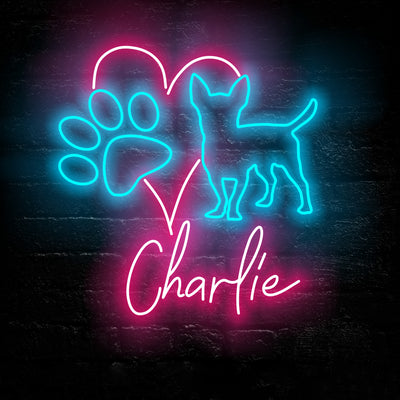 Chihuahua Dog Neon Sign - Personalized Name Dog Neon - Custom Neon Sign