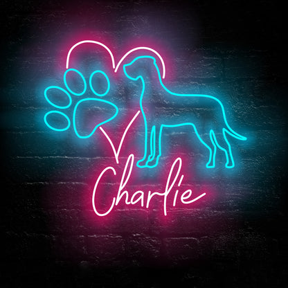 Great Dane Dog Neon Sign - Personalized Name Dog Neon - Custom Neon Sign