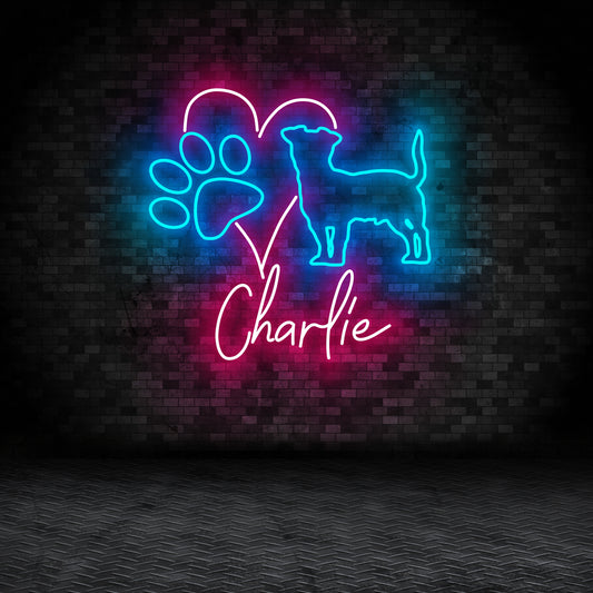 Jack Russell Dog Neon Sign - Personalized Name Dog Neon - Custom Led Neon Sign