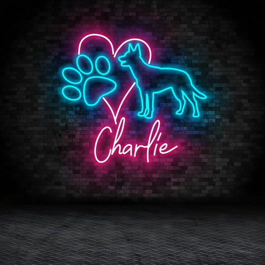 Kelpie Dog Neon Sign - Personalized Name Dog Neon - Custom Led Neon Sign