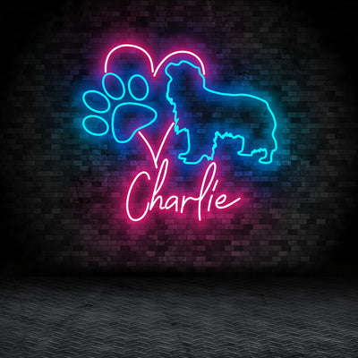 King Charles Spaniel Dog Neon Sign - Personalized Name Dog Neon - Custom Led Neon Sign