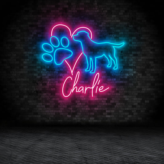 Labrador Dog Neon Sign - Personalized Name Dog Neon - Custom Led Neon Sign