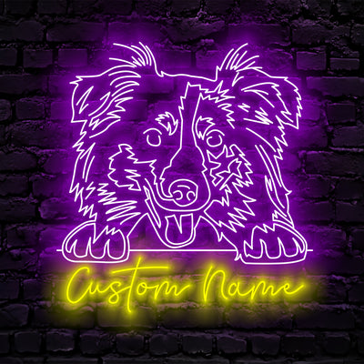 Australian Shepherd Dog Neon Sign - Personalized Name Australian Shepherd Malamute Dog Neon Sign - Dog Lover Gifts