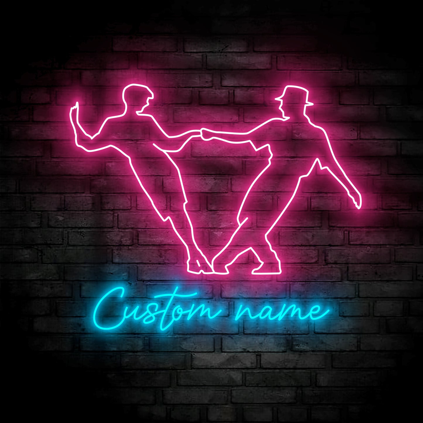 Custom Couple Dancing Neon Sign Wall Art LED Lights Personalized Classic Dancer Name Neon Sign Home Decor Dance Nursery Decoration Birthday Xmas Gift