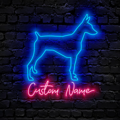 Doberman Dog Neon Sign - Personalized Name Doberman Dog Neon Sign - Dog Lover Gifts