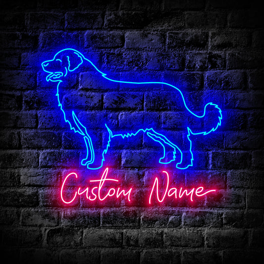 Leonberger Dog Neon Sign - Personalized Name Leonberger Dog Neon Sign - Dog Lover Gifts