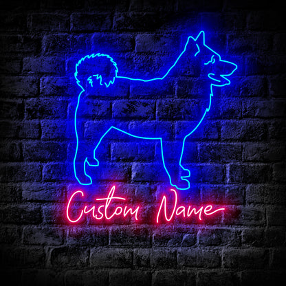 Norwegian elkhound Dog Neon Sign - Personalized Name Norwegian elkhound Dog Neon Sign - Dog Lover Gifts