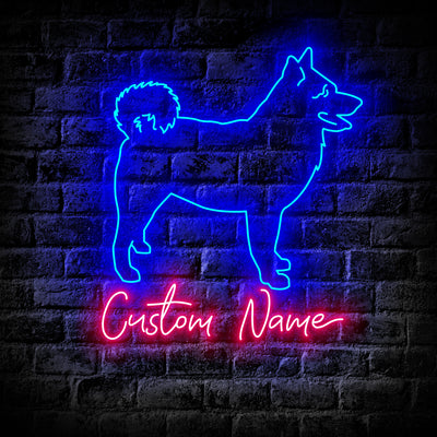 Norwegian elkhound Dog Neon Sign - Personalized Name Norwegian elkhound Dog Neon Sign - Dog Lover Gifts