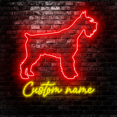 Schnauzer Dog Neon Sign - Personalized Name Schnauzer Dog Neon Sign - Dog Lover Gifts