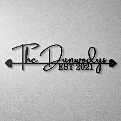 Custom Metal Family Name Sign