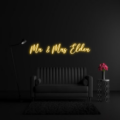 CREATE YOUR OWN WEDDING NEON SIGN Mr & Mrs Elder