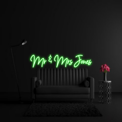CREATE YOUR OWN WEDDING NEON SIGN Mr & Mrs Jones