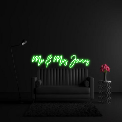 CREATE YOUR OWN WEDDING NEON SIGN Mr & Mrs Jones