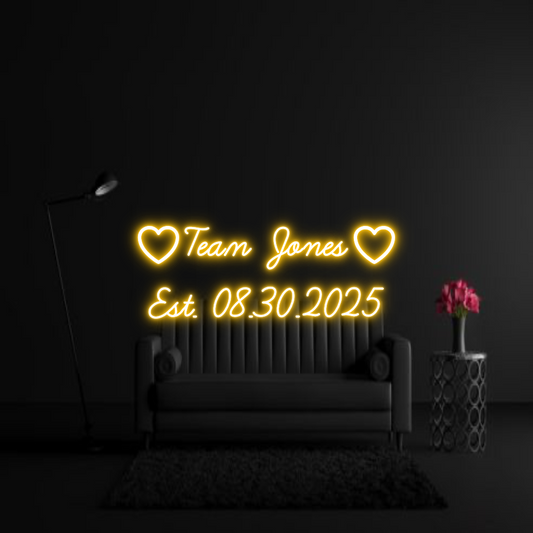 CREATE YOUR OWN WEDDING NEON SIGN Team Jones
...