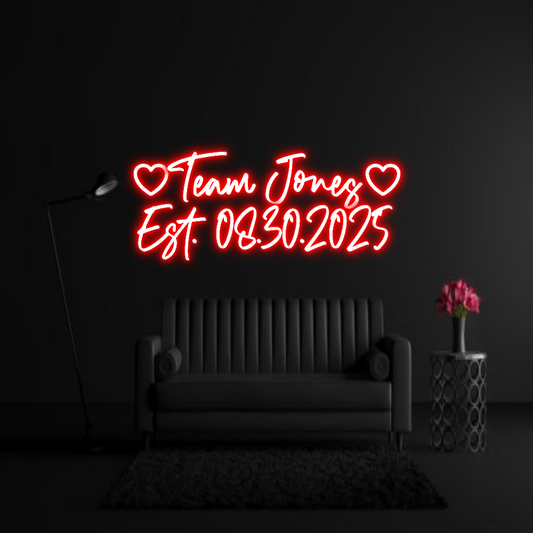 CREATE YOUR OWN WEDDING NEON SIGN Team Jones
...