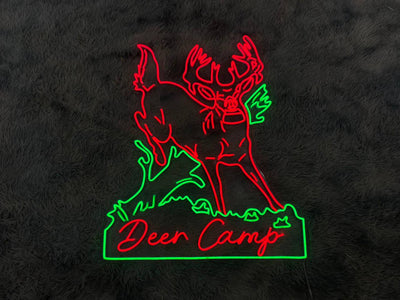 Custom Deer Hunting Neon Sign Wall Art LED Light Personalized Hunter Name Neon Sign Home Decor Antler Cabin Decoration Housewarming Xmas birthday