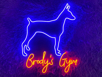 Doberman Dog Neon Sign - Personalized Name Doberman Dog Neon Sign - Dog Lover Gifts