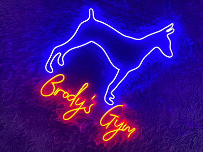 Doberman Dog Neon Sign - Personalized Name Doberman Dog Neon Sign - Dog Lover Gifts