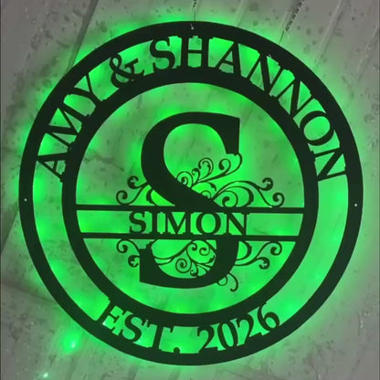 Personalized Family Name Metal Sign