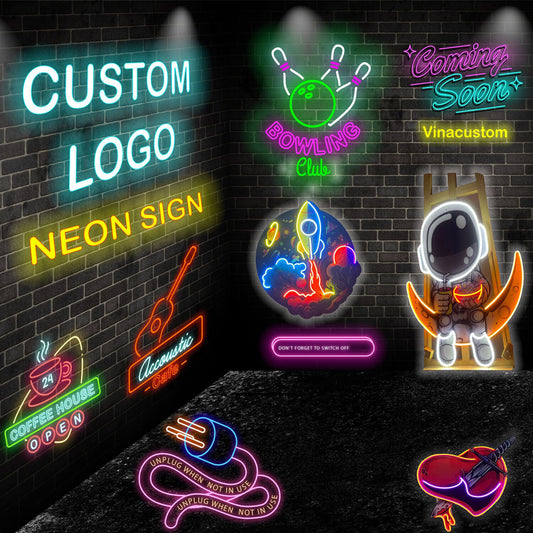 Create Custom Your Logo Neon Signs, Personalized UV Printed Custom Neon Sign