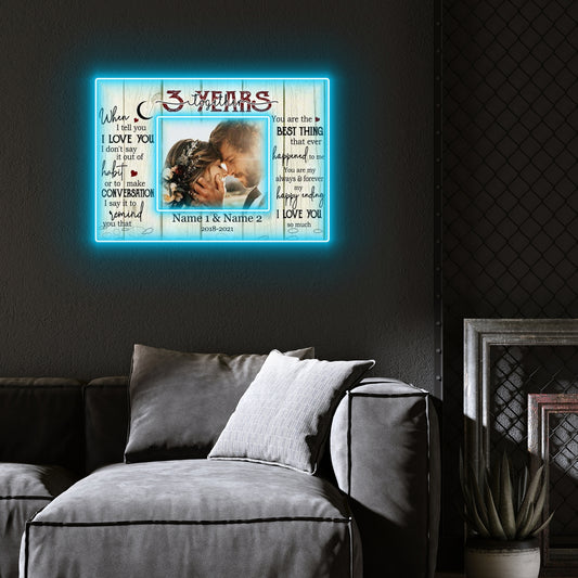 3rd Anniversary Couple When I Tell You I Love You Personalized Led Neon Signs Acrylic Artwork