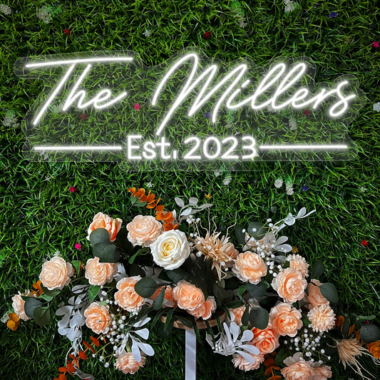 Last Name Neon Sign Custom Wall Decor, Wedding Neon Sign, Family Name Sign Wedding Backdrop, Neon Sign Engagement Gifts, Neon Sign Bedroom Personalized Gifts