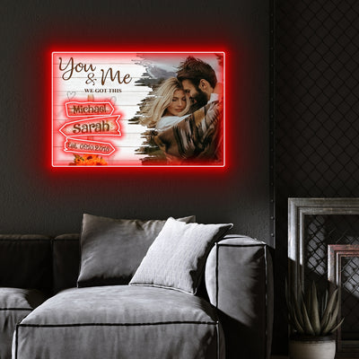 Anniversary For Couples You And Me We Got This Personalized Led Neon Signs Acrylic Artwork