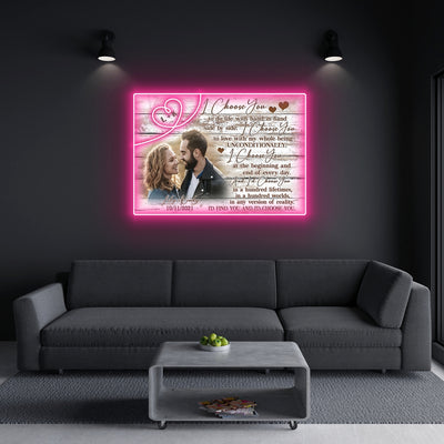 Anniversary Gift For Her For Him I Choose You Personalized Led Neon Signs Acrylic Artwork