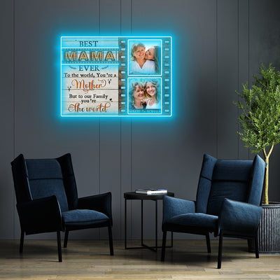 Best Mama Ever Meaningful Led Neon Signs Acrylic Artwork Personalized Gift For Mom