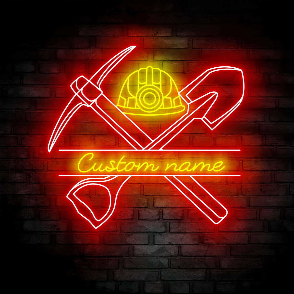 Custom Coal Mining Neon Sign Wall Art LED Light Personalized Miner Name Neon Sign Home Decor Mine Man Cave Decoration Birthday Xmas Housewarming Gift