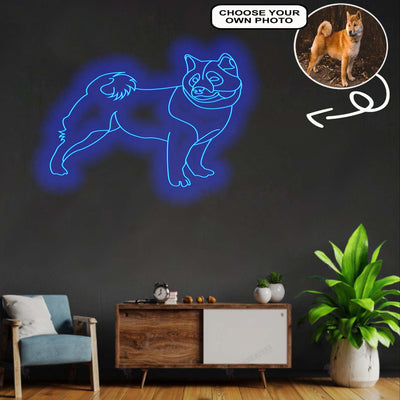 Custom Shiba Neon Sign with Your Dog's Photo - Personalized Pet Name Art - Unique Home Decor & Gift for Dog Lovers - Pet-Themed Lighting