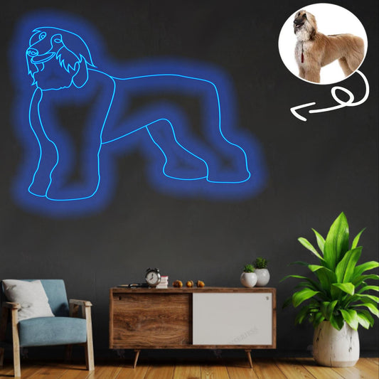 Custom Afghan hound Neon Sign with Your Dog's Photo - Personalized Pet Name Art - Unique Home Decor & Gift for Dog Lovers - Pet-Themed Lighting