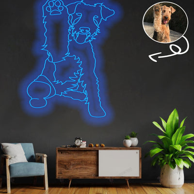 Custom Airedale terrier Neon Sign with Your Dog's Photo - Personalized Pet Name Art - Unique Home Decor & Gift for Dog Lovers - Pet-Themed Lighting